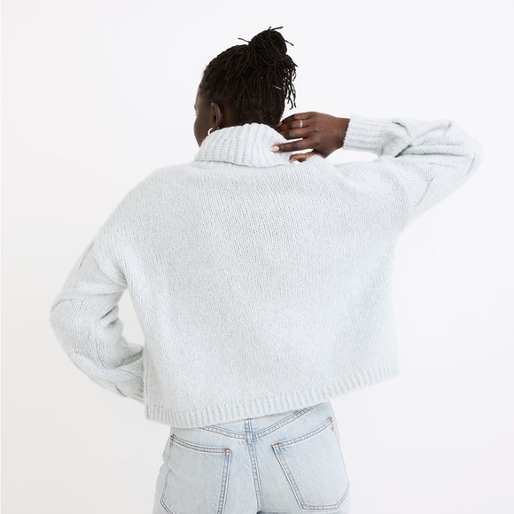 Madewell NWOT Somervell Modern Cable Turtleneck Sweater in Heather Iceberg Blue - Picture 4 of 8